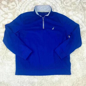 NAUTICA‎ 1/4 Quarter Zip Cotton Blend Jumper Sweatshirt Mens Size L